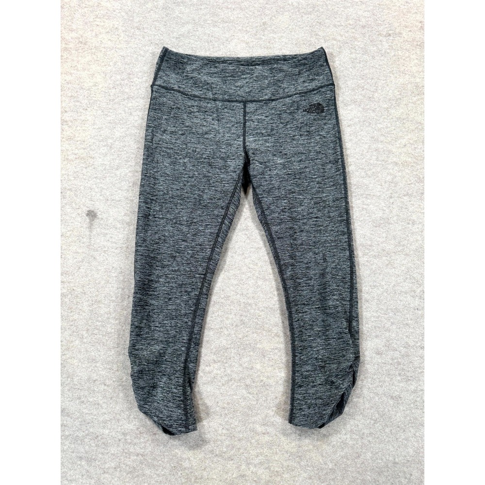 The North Face Cropped Leggings Womens Small Gray Marl Space Dye Logo Stretch